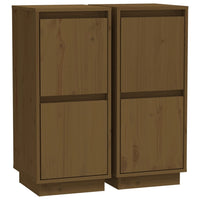 Credenze 2 pz Miele 31,5x34x75 cm in Legno Massello di Pino