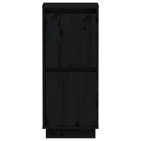 Credenze 2 pz Nero 31,5x34x75 cm in Legno Massello di Pino 813389