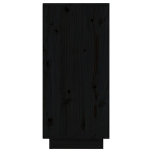 Credenze 2 pz Nero 31,5x34x75 cm in Legno Massello di Pino 813389