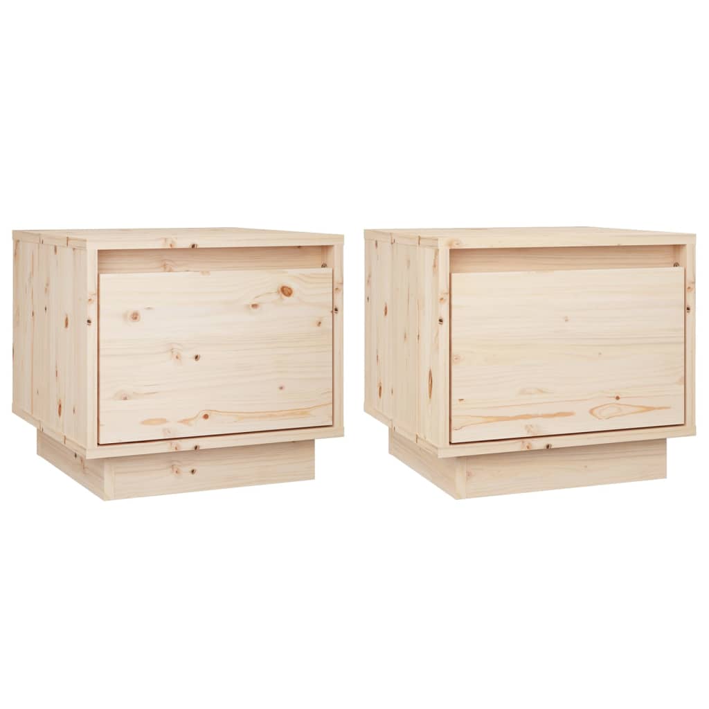 Comodini 2 pz 35x34x32 cm in Legno Massello di Pino cod mxl 31201