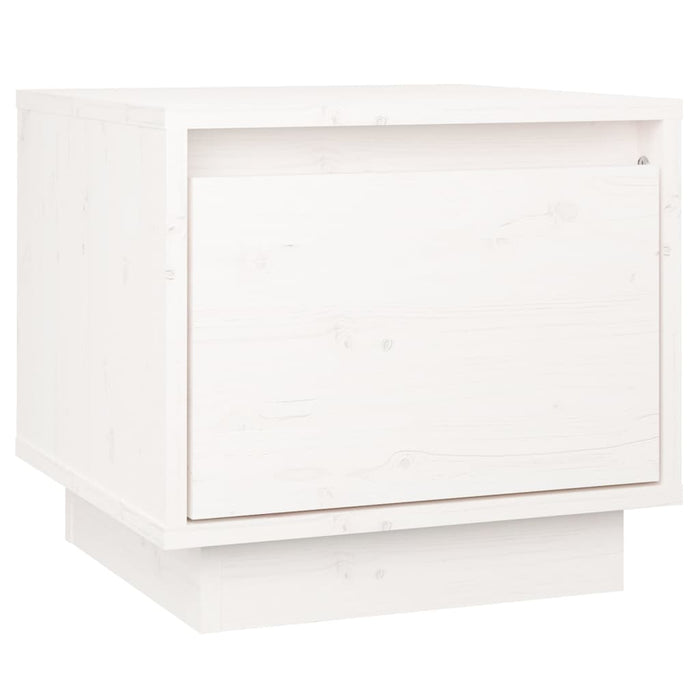 Comodino Bianco 35x34x32 cm in Legno Massello di Pino cod mxl 31050