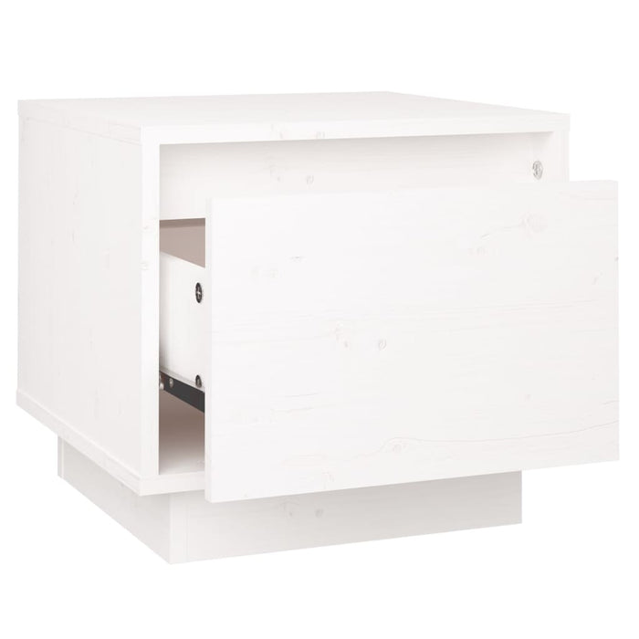 Comodino Bianco 35x34x32 cm in Legno Massello di Pino cod mxl 31050