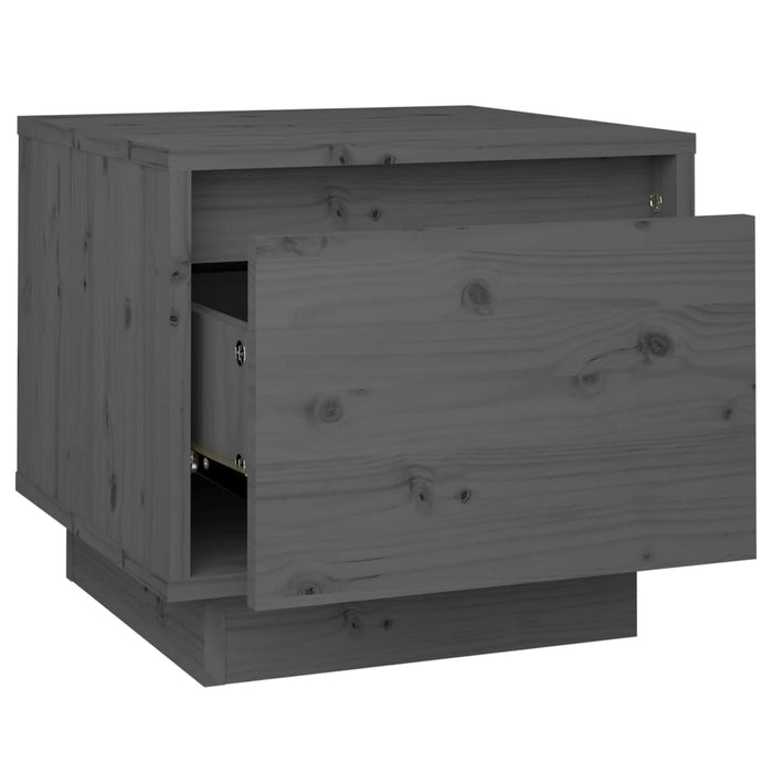 Comodini 2 pz Grigi 35x34x32 cm in Legno Massello di Pino cod mxl 41995