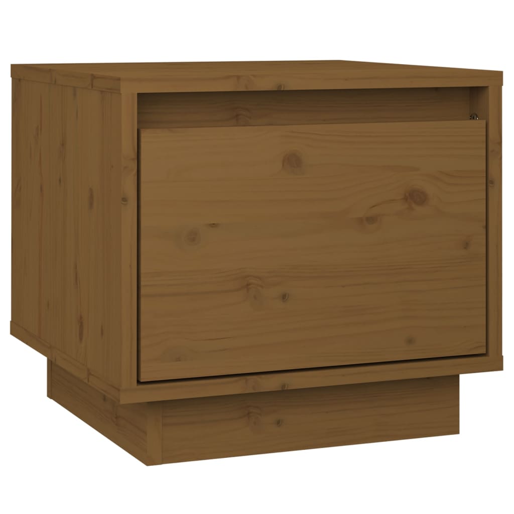 Comodini 2 pz Miele 35x34x32 cm in Legno Massello di Pino 813402