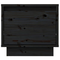 Comodino Nero 35x34x32 cm in Legno Massello di Pino cod mxl 30298