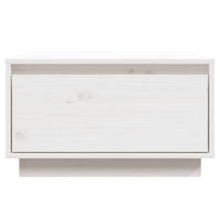 Tavolino da Salotto Bianco 55x56x32 cm Legno Massello di Pino