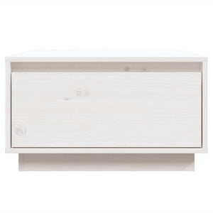 Tavolino da Salotto Bianco 55x56x32 cm Legno Massello di Pino