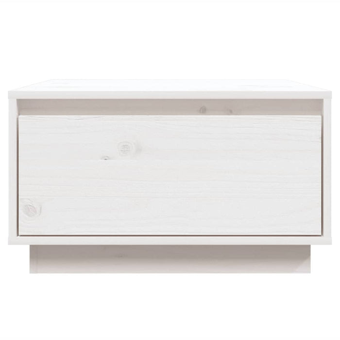 Tavolino da Salotto Bianco 55x56x32 cm Legno Massello di Pino