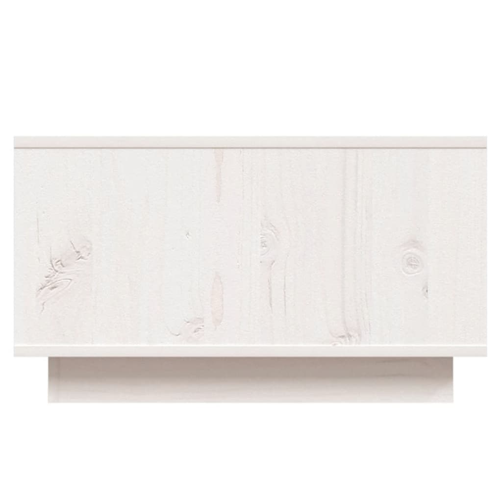 Tavolino da Salotto Bianco 55x56x32 cm Legno Massello di Pino