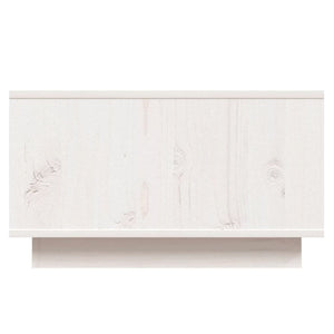 Tavolino da Salotto Bianco 55x56x32 cm Legno Massello di Pino