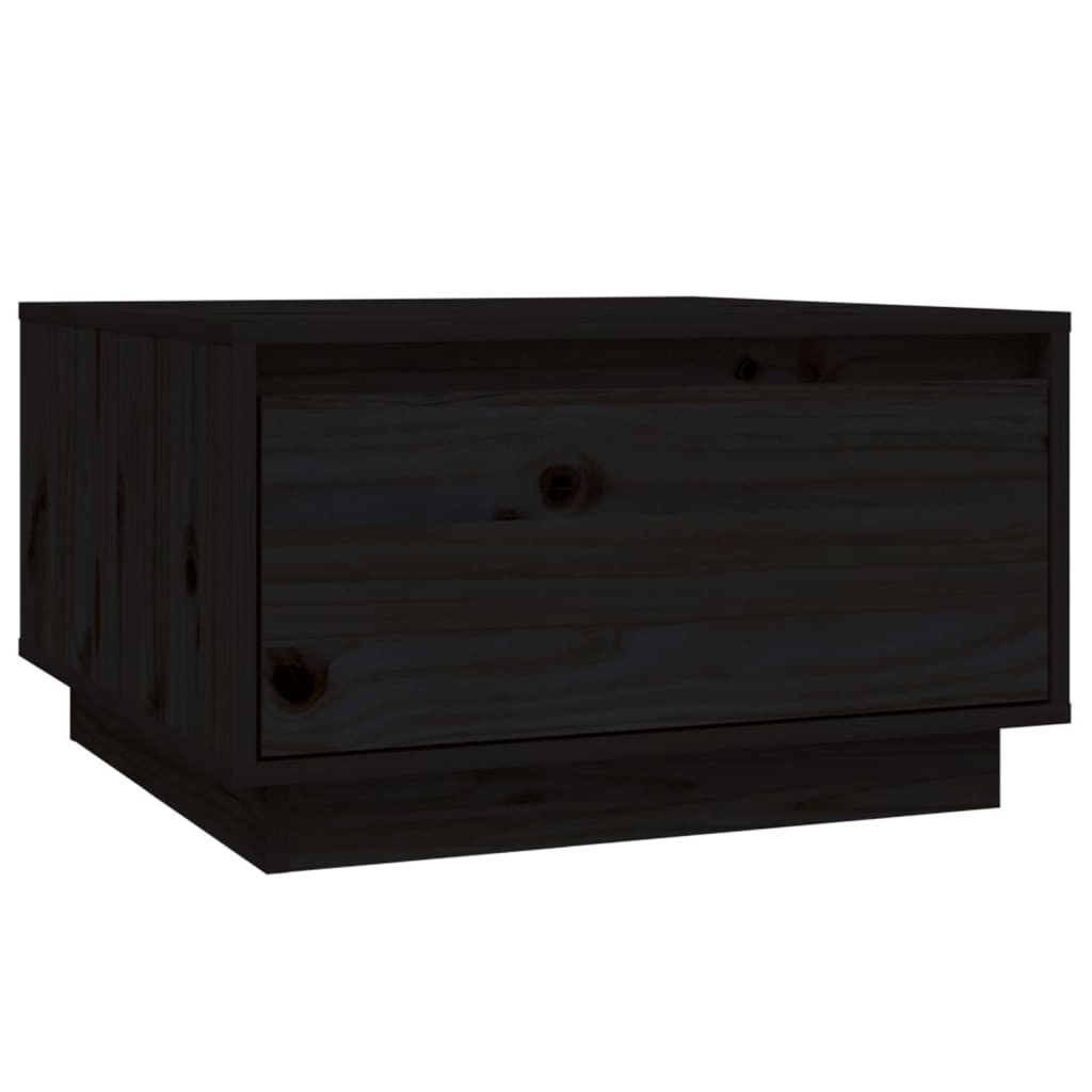 Tavolino da Salotto Nero 55x56x32 cm Legno Massello di Pino cod mxl 17611