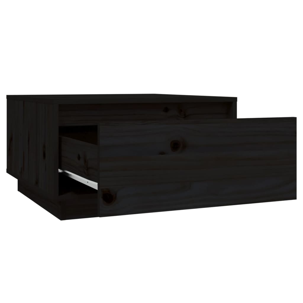 Tavolino da Salotto Nero 55x56x32 cm Legno Massello di Pino cod mxl 17611