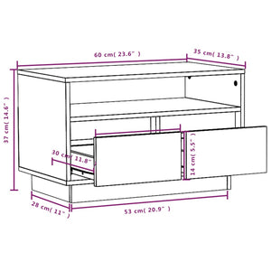 Mobile Porta TV 60x35x37 cm in Legno Massello di Pino cod mxl 25405