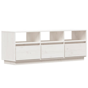 Mobile Porta TV Bianco 140x37x50 cm in Legno Massello di Pino cod mxl 14836