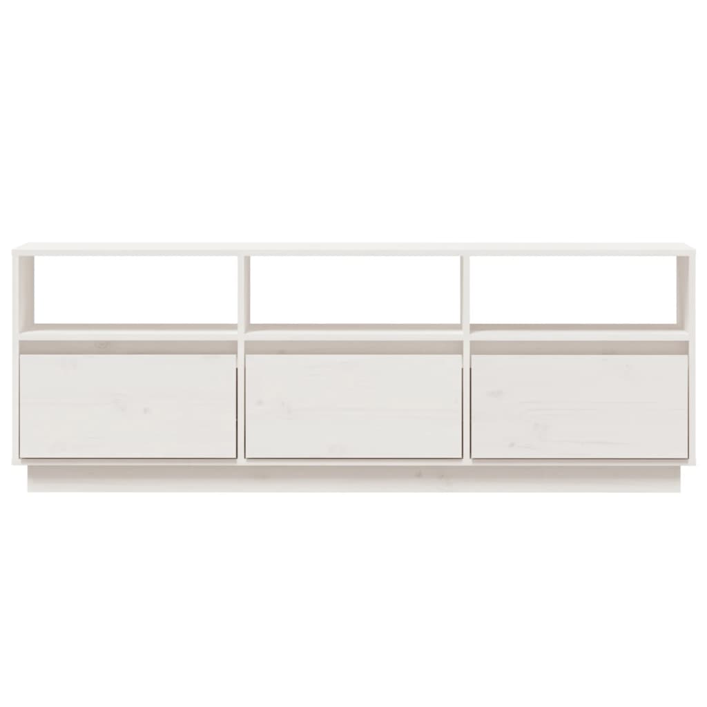 Mobile Porta TV Bianco 140x37x50 cm in Legno Massello di Pino cod mxl 14836