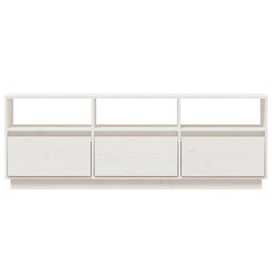 Mobile Porta TV Bianco 140x37x50 cm in Legno Massello di Pino cod mxl 14836