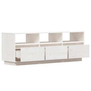 Mobile Porta TV Bianco 140x37x50 cm in Legno Massello di Pino cod mxl 14836