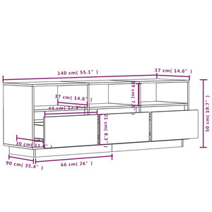 Mobile Porta TV Bianco 140x37x50 cm in Legno Massello di Pino cod mxl 14836