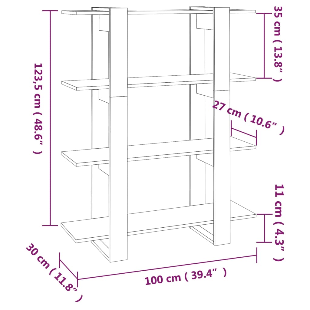 Libreria/Divisorio Rovere Sonoma 100x30x123,5 cm 811541