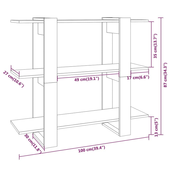 Libreria/Divisorio Bianco 100x30x87 cm cod mxl 23152