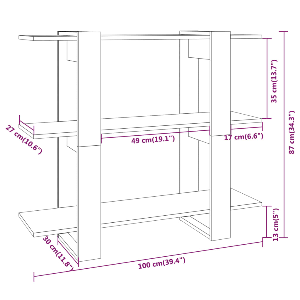 Libreria/Divisorio Bianco Lucido 100x30x87 cm cod mxl 18041