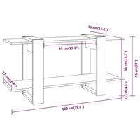 Libreria Nera 100x30x51 cm in Legno Multistrato