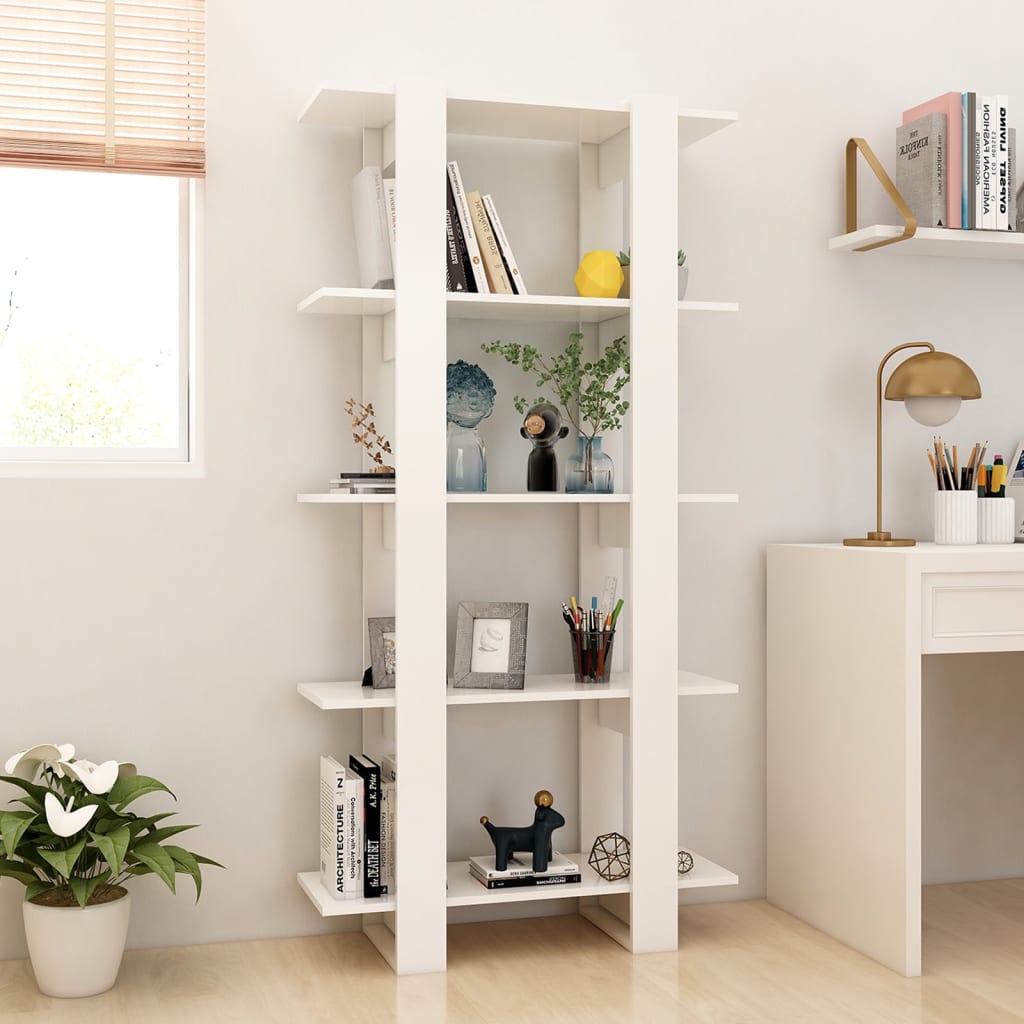 Libreria/Divisorio Bianco 80x30x160 cm in Legno Multistrato cod mxl 19086