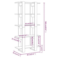 Libreria/Divisorio Bianco 80x30x160 cm in Legno Multistrato cod mxl 19086