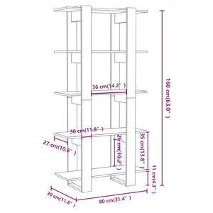 Libreria/Divisorio Bianco 80x30x160 cm in Legno Multistrato cod mxl 19086