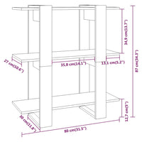 Libreria/Divisorio Nero 80x30x87 cm 811584