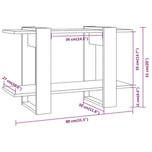 Libreria/Divisorio Grigio Cemento 80x30x51 cm