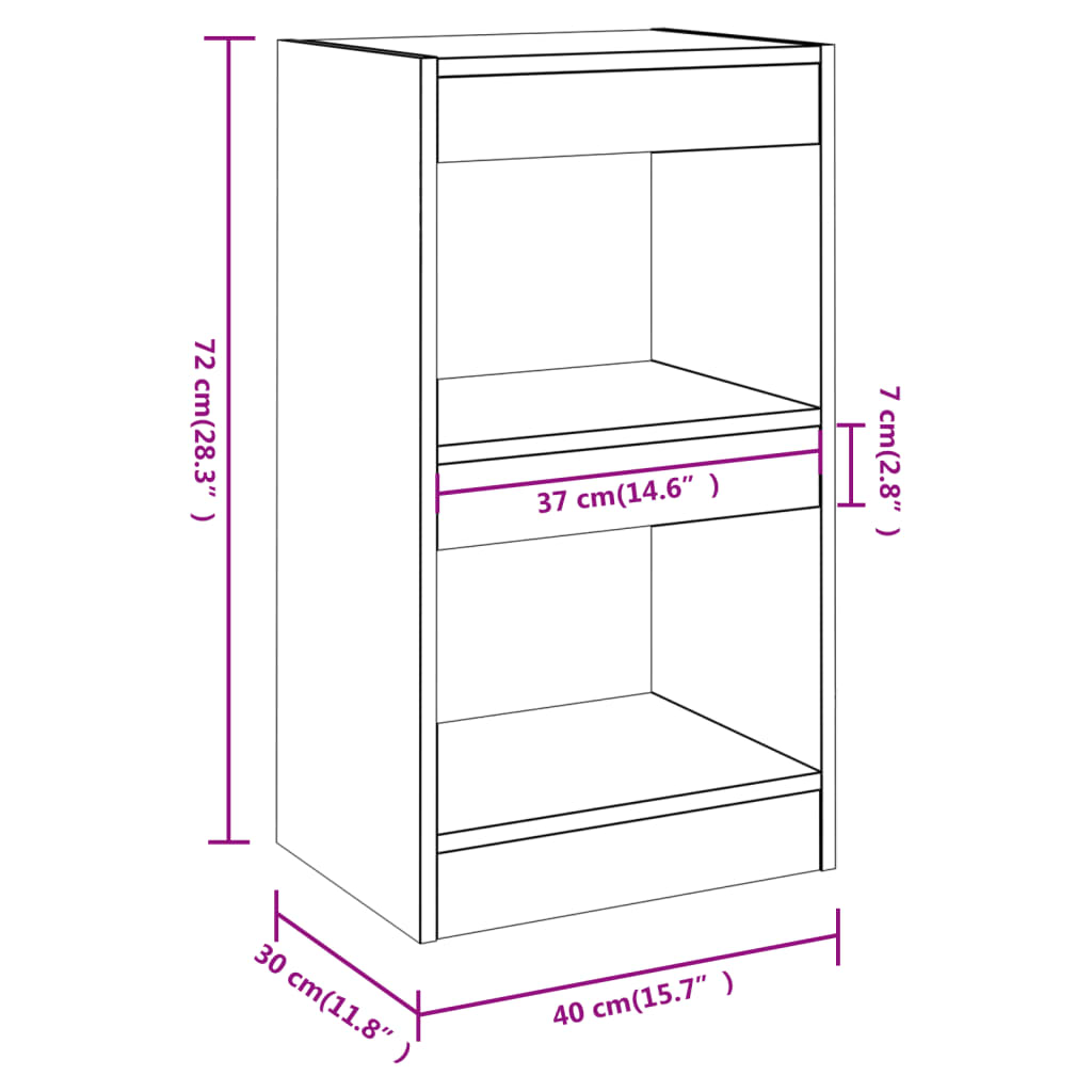 Libreria/Divisorio Rovere Sonoma 40x30x72 cm cod mxl 25060