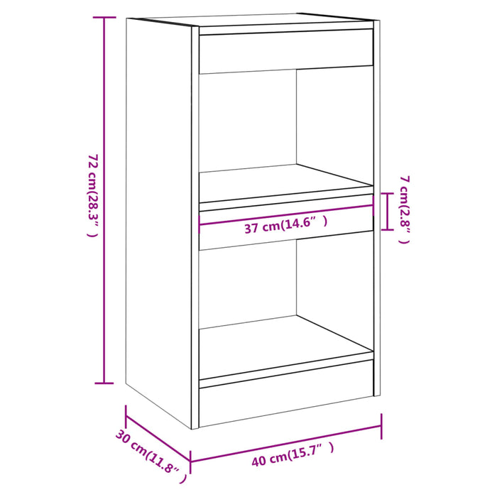 Libreria/Divisorio Rovere Sonoma 40x30x72 cm cod mxl 25060