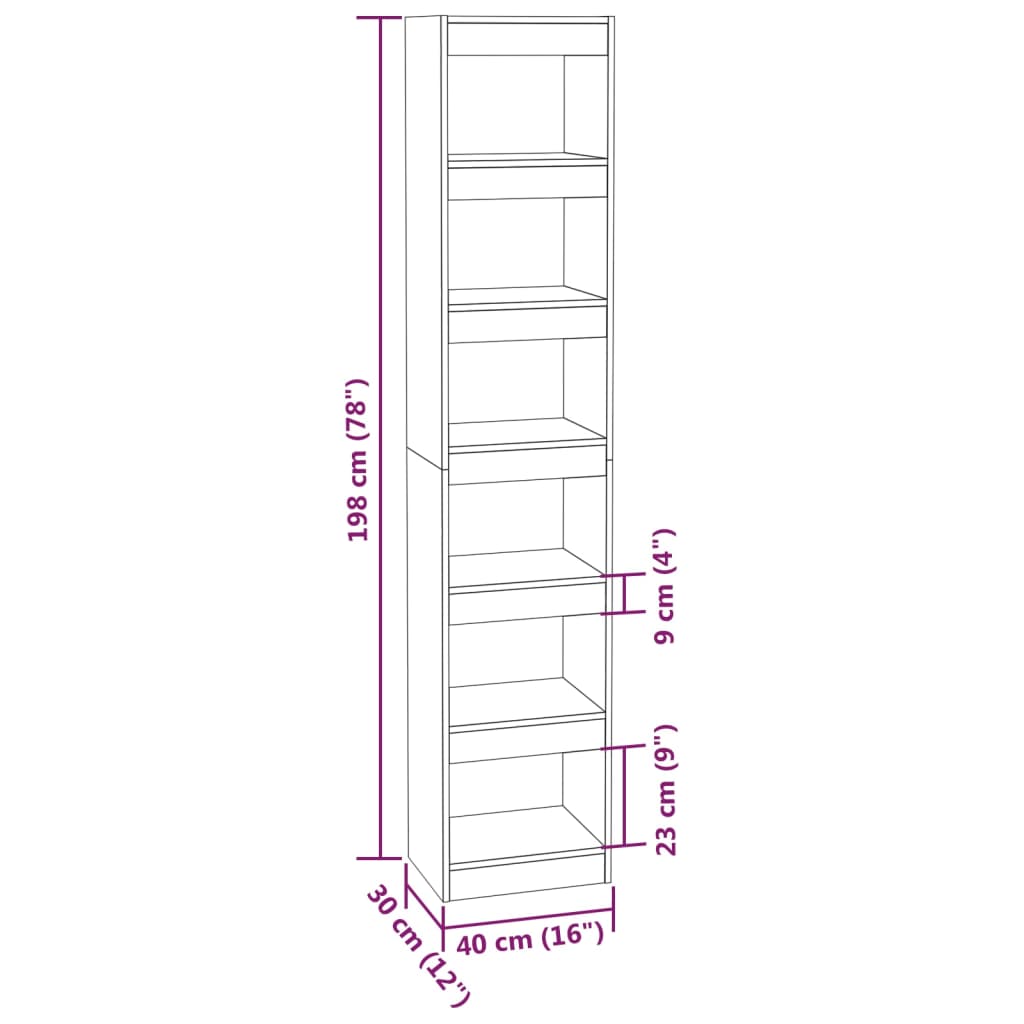 Libreria/Divisorio Bianco 40x30x198 cm