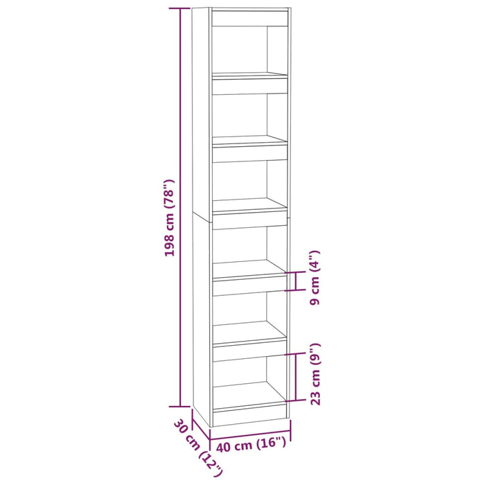 Libreria/Divisorio Grigio Cemento 40x30x198 cm