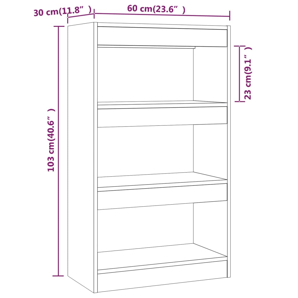 Libreria/Divisorio Nero 60x30x103 cm in Truciolato cod mxl 6750