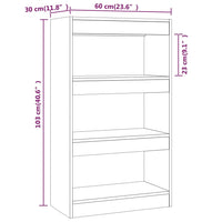 Libreria/Divisorio Grigio Cemento 60x30x103 cm in Truciolato cod mxl 8861