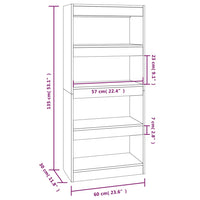 Libreria/Divisorio Bianco 60x30x135 cm in Legno Multistrato