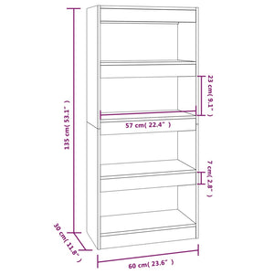 Libreria/Divisorio Bianco 60x30x135 cm in Legno Multistrato