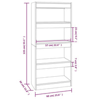 Libreria/Divisorio Nero 60x30x135 cm in Legno Multistrato 811665