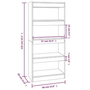 Libreria/Divisorio Nero 60x30x135 cm in Legno Multistrato 811665