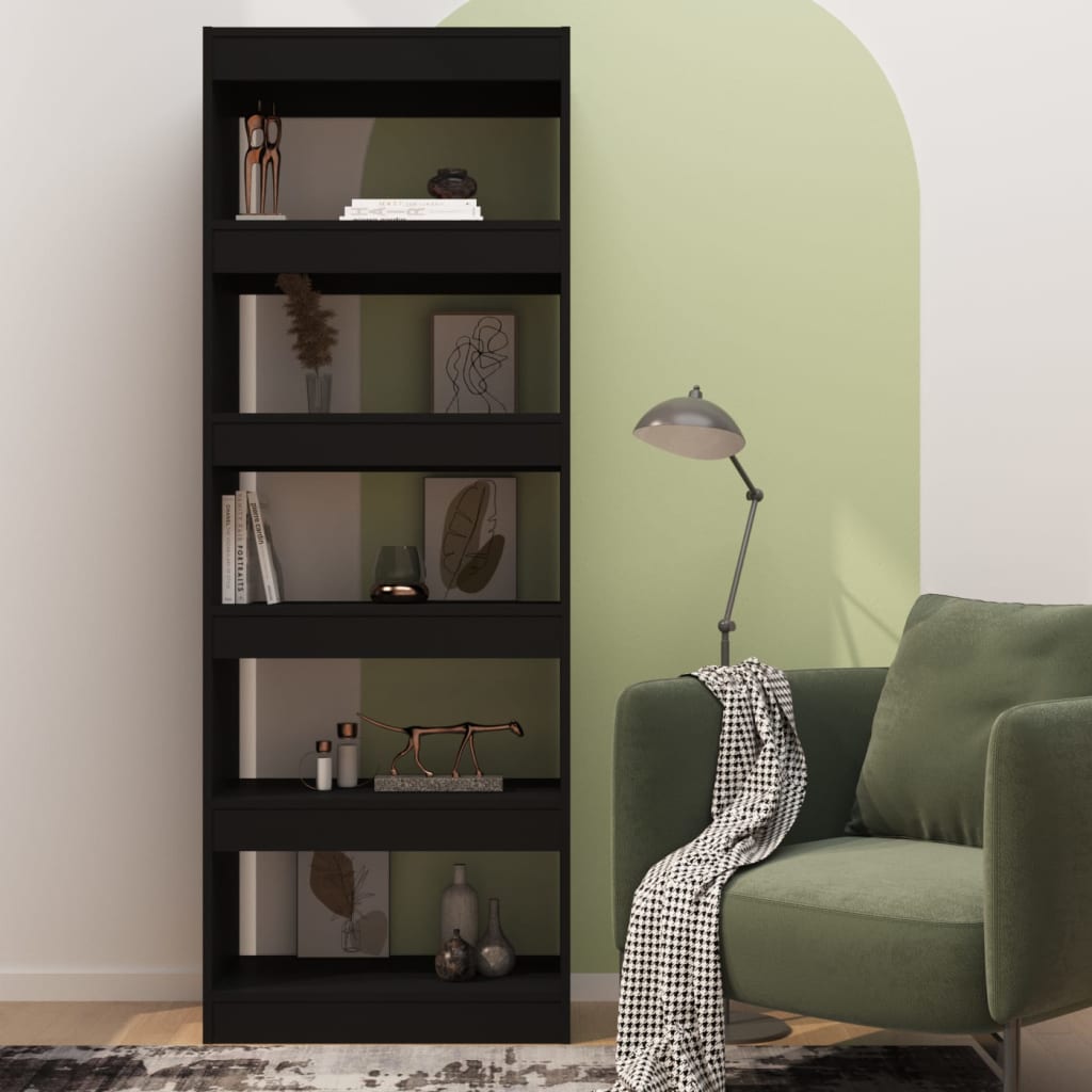 Libreria/Divisorio Nero 60x30x166 cm in Truciolato cod mxl 12742