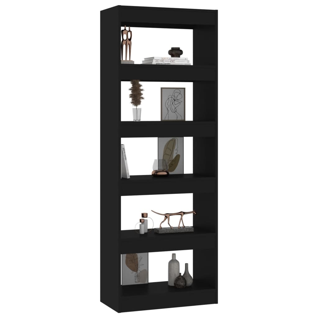 Libreria/Divisorio Nero 60x30x166 cm in Truciolato cod mxl 12742