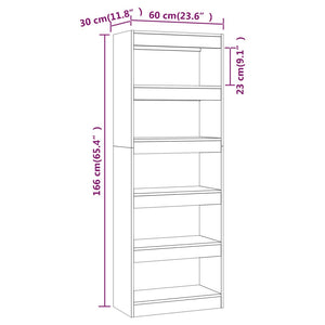 Libreria/Divisorio Nero 60x30x166 cm in Truciolato cod mxl 12742