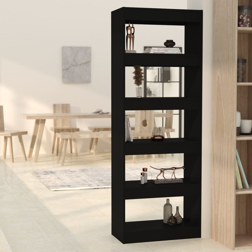 Libreria/Divisorio Nero 60x30x166 cm in Truciolato cod mxl 12742