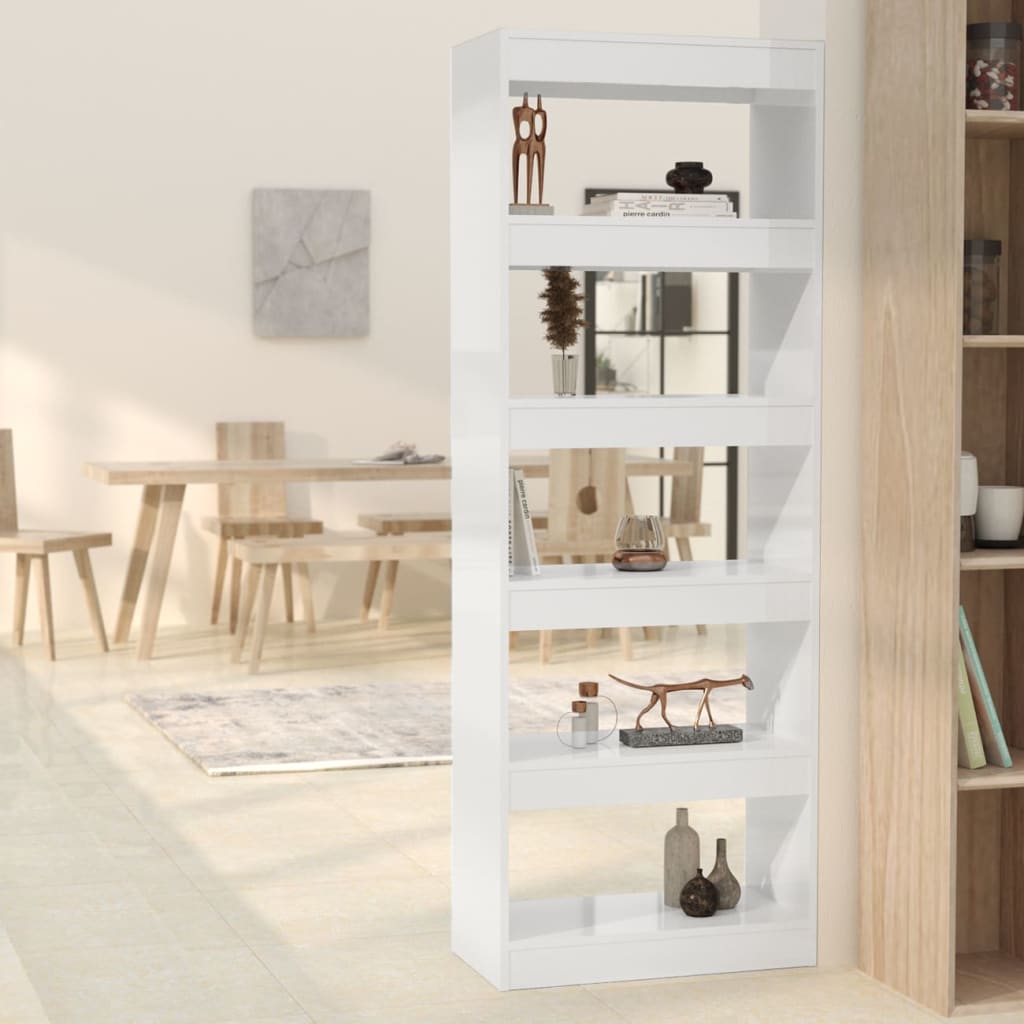 Libreria/Divisorio Bianco Lucido 60x30x166 cm in Truciolato 