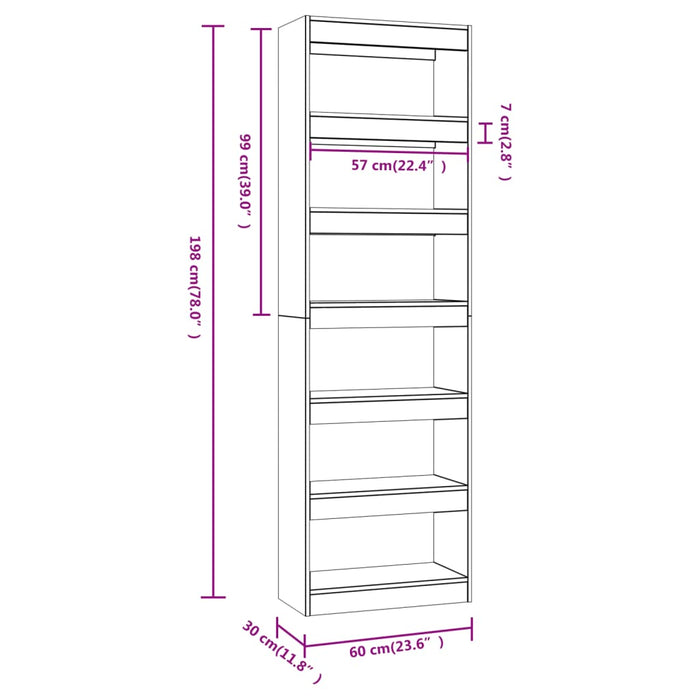 Libreria/Divisorio Grigio Cemento 60x30x198 cm cod mxl 25484