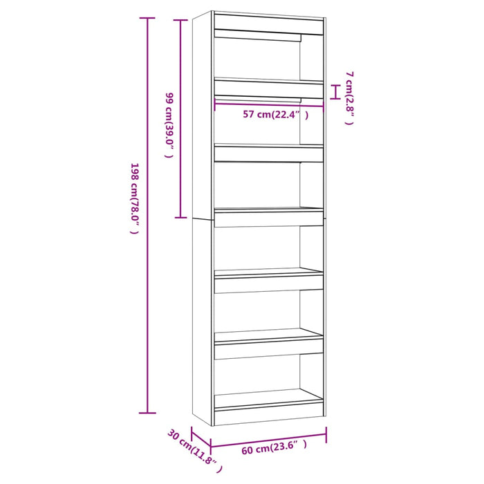 Libreria/Divisorio Bianco Lucido 60x30x198 cm cod mxl 9094