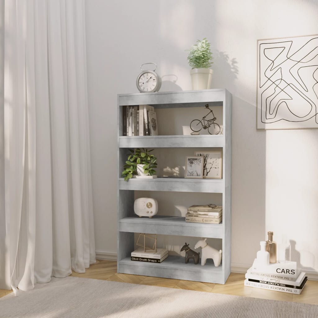 Libreria/Divisorio Grigio Cemento 80x30x135 cm in Truciolato