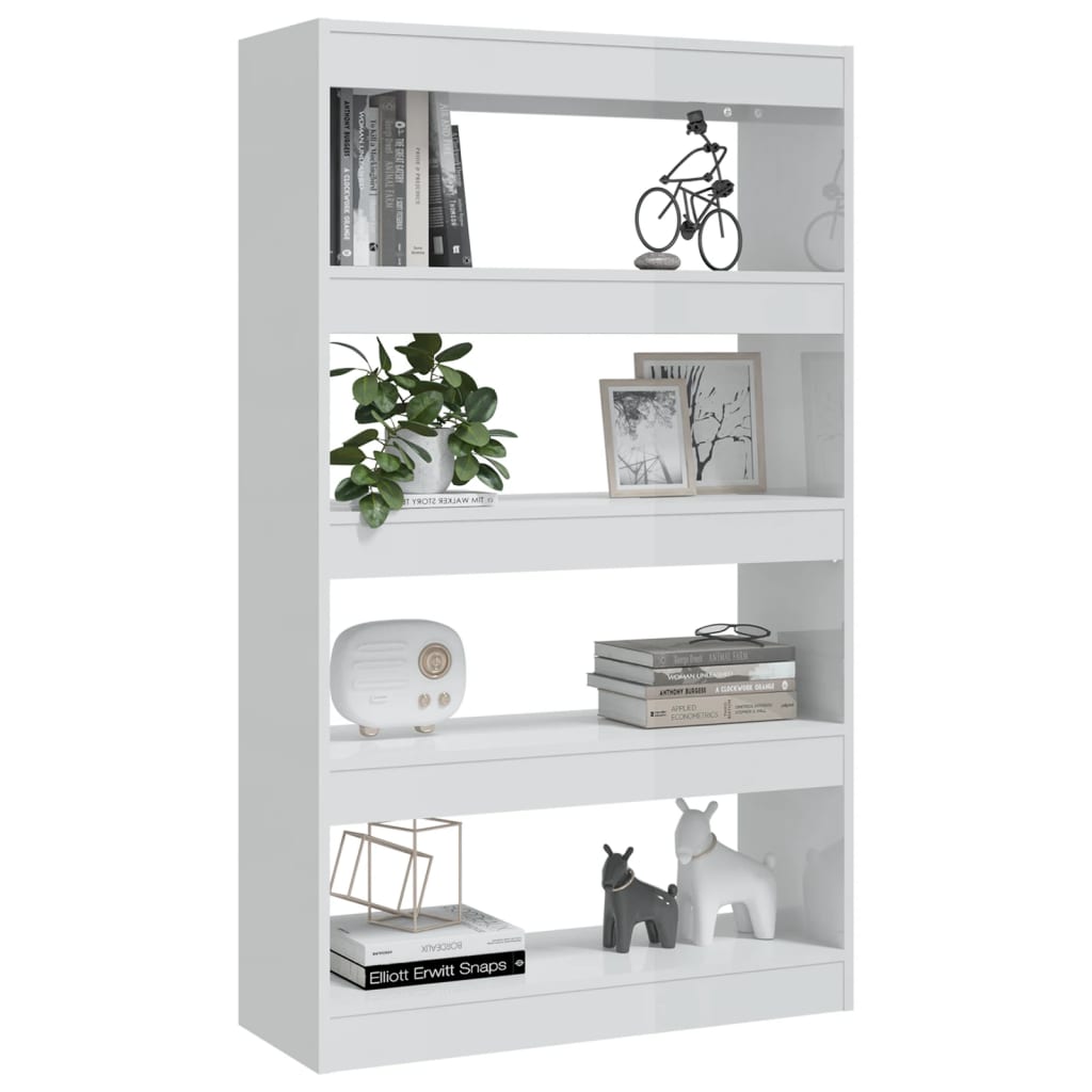 Libreria/Divisorio Bianco Lucido 80x30x135 cm in Truciolato 811715